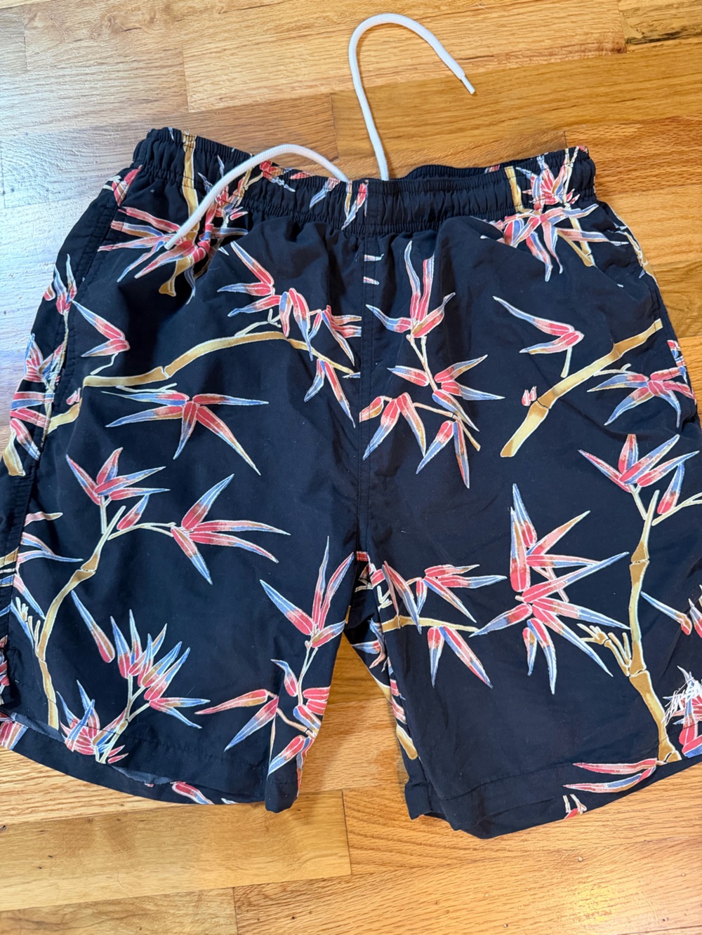 Stussy Black Floral Swim Trunks Mens size Small